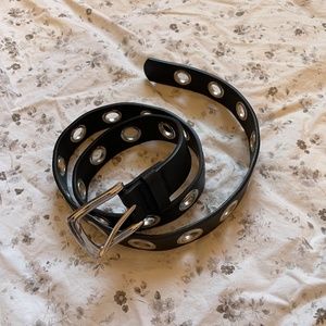 Black Belt with Silver Rings